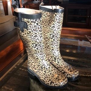 Capelli Leopard Print Rain Boots